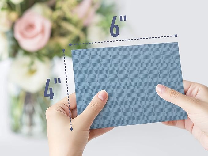 VNS Creations 100 Pack Blank Cards and Envelopes 4x6 - Bulk Blank Greeting Cards with Envelopes & Stickers Inside for All Occasions, Cute Colored Notecards Stationery Set, Assorted Colors Note - Navy