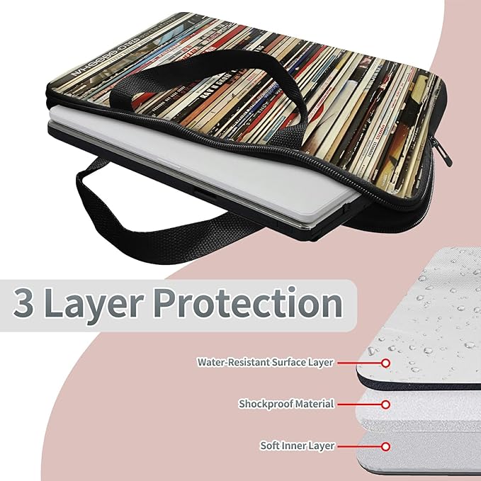 Laptop Sleeve Case Bag 15 inch, Books Slim Carrying Case Durable Handbag Travel Laptop Bag for 15 inch MacBook Air M3/M2/15 Pro/Surface Laptop 7/6/5/4/3/ Dell XPS 15 Plus