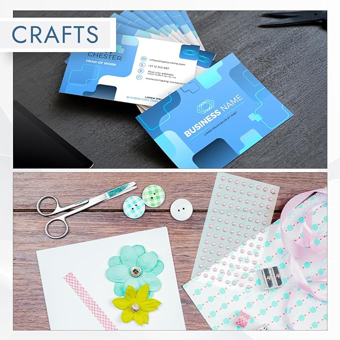 MOS White Cardstock Paper - 8.5" x 11" Heavy Card Stock (110 Sheets) - For Crafting, Resume Paper, Business Cards, Invitations, Menus & Certificates - Smooth Finish, Printer-Friendly