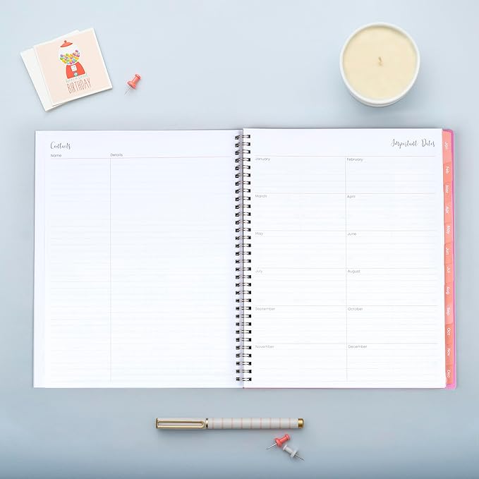 Blue Sky 2024 Weekly and Monthly Planner, January - December, 8.5" x 11", Frosted Cover, Wirebound, Fly By (140195-24)