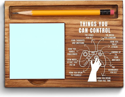 Things You Can Control Mental Health Sticky Note Holder, Therapy Office Decor Calm Corner School Counselor Office Psychologist Gifts, Self Care CBT Self-Stick Note Pad Holders ZSS37