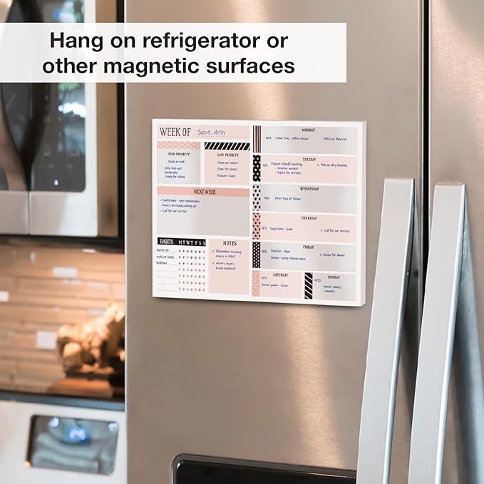 Global Printed Products 8.5" x 11" Horizontal to-Do List and Weekly Planning Pad, 60-Sheets, Scrapbook