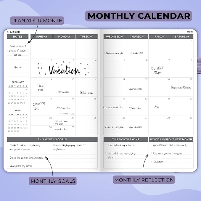 Clever Fox Dated Planner 2025-2026 – Weekly Life Planner Notebook for Goal Setting & Time Management – Planner with Habits Tracker, to-do List & Dated Pages – A5, Lasts 1 Year Lavender)