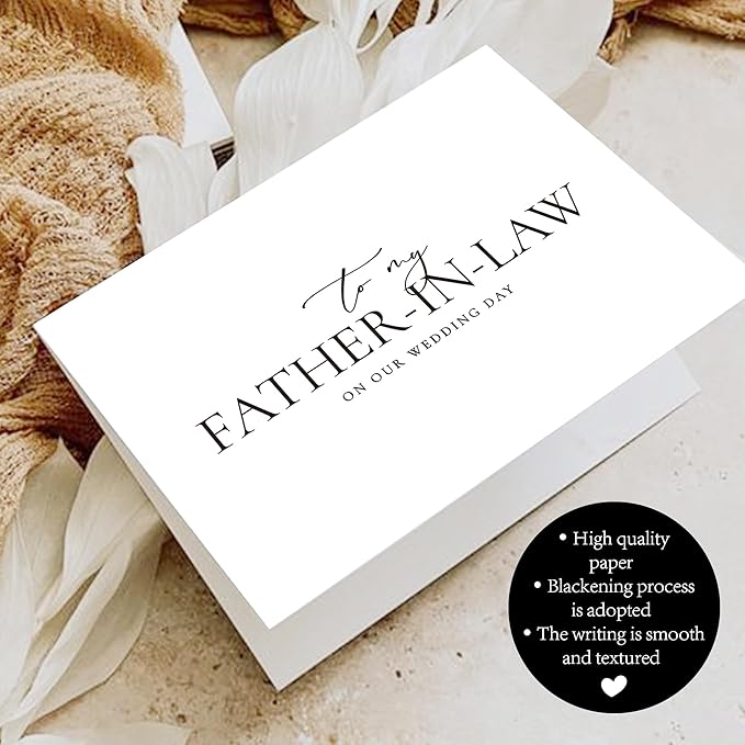 Father In Law Wedding Day Card, Father In Law Of The Bride/Groom Gifts, To My Father In Law On Our Wedding Day. （Father-in-Law A）