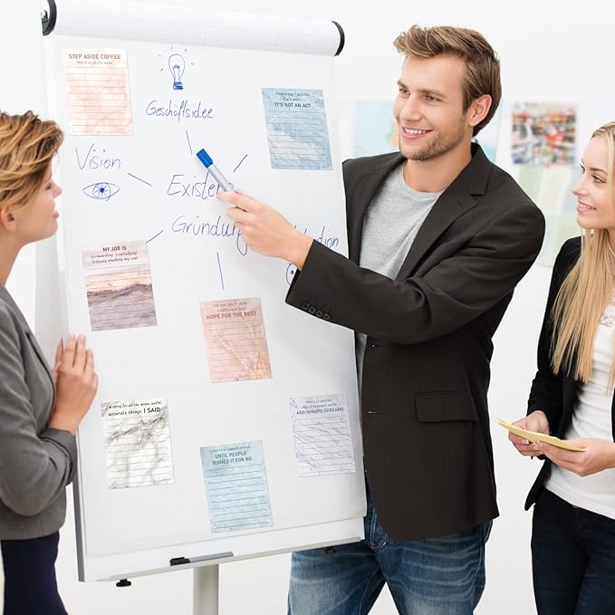 Funny Notepads with Sayings Sticky Funny Office Supplies to Do List Sarcastic Work Assorted Notepad for Workers, 12 Designs, 3 x 3.93 Inch(Marble Style)