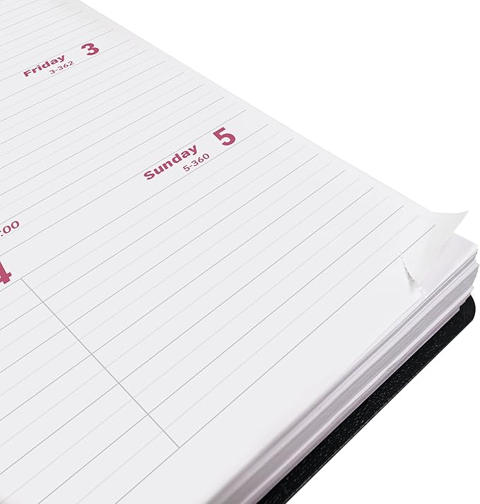 Brownline® 2025 Essential Weekly Planner, Appointment Book, 12 Months, January to December, Twin-Wire Binding, 8" x 5", Black (CB75.BLK-25)