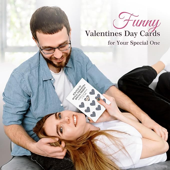 FaCraft Funny Valentines Day Cards for Him Boyfriend Husband Fiance 4 x 6 Date Scratch Off Cards Naughty Dirty Inappropriate Raunchy Valentines Day Gifts Anniversary Birthday Cards with Envelope