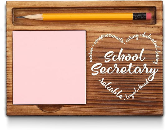 School Secretary Gifts, School Secretary Appreciation Gifts, Thank You School Secretary Gifts for Secretary, Office Assistant, Staff Worker, School Admin Desk Self-Stick Note Pad Holders GSH9