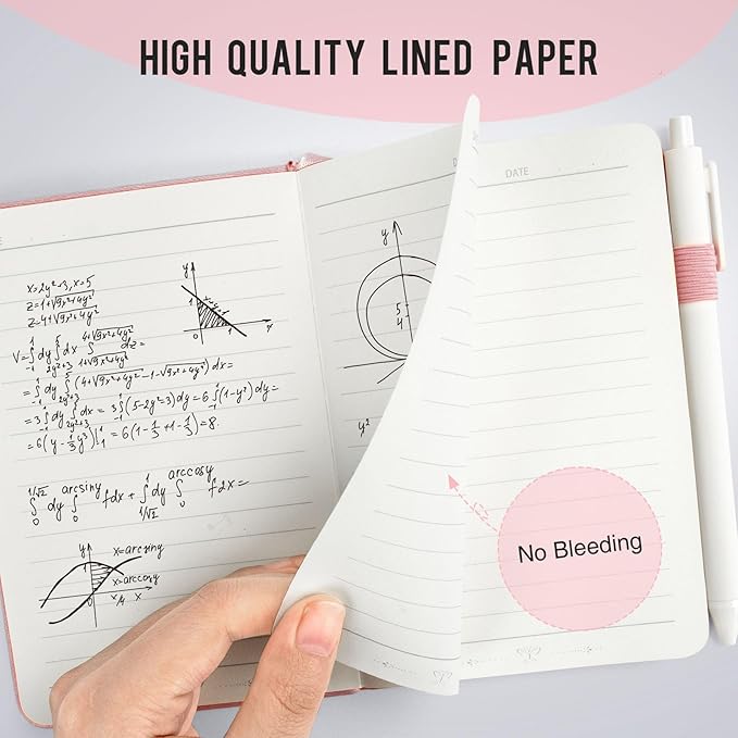 Pocket Small Notebook Journals, 16 Pack (Rose Pink) Mini Notebook 3.7x5.7 Journaling Notebooks for Women Men, Hardcover Lined Note Pads with Pens for Work, Business, Travel Journal, Office Supplies