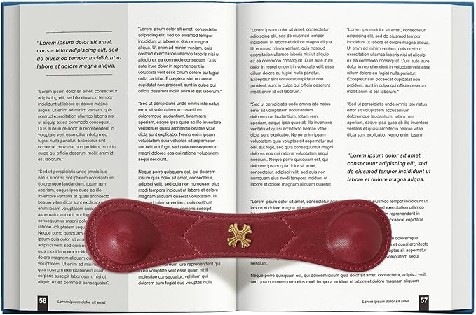 Weighted Bookmarks Book Weight Page Holder Genuine Leather Book Open Holder for Men Women Gift for Writer Reader (BPH02-Navy)