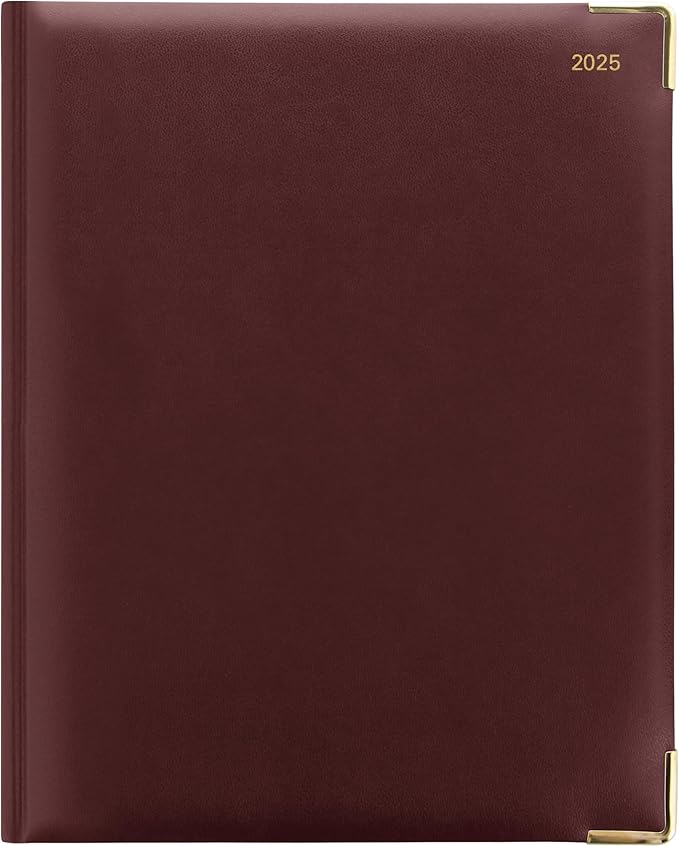 Letts of London Classic Quarto Vertical Week to View Planner 2024 with Appointments, 10.47-inch Height, Burgundy, Office and School Supplies