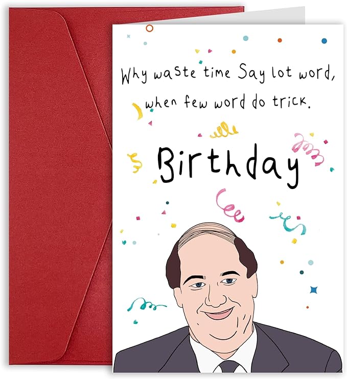 Funny The Office Birthday Cards for Boss Manager Colleague Coworker Women Men, Humorous Birthday Card for Office Fans, Last Minute Bday Gift for Dad Mom Him Her