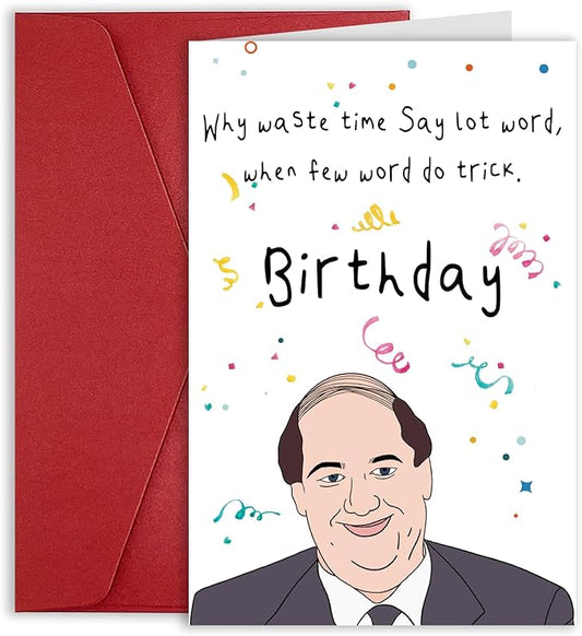 Funny The Office Birthday Cards for Boss Manager Colleague Coworker Women Men, Humorous Birthday Card for Office Fans, Last Minute Bday Gift for Dad Mom Him Her