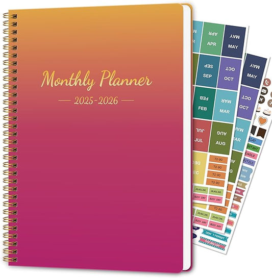 Monthly Planner 2025-2026, 2025 Calendar 24 Months Planner, JAN 2025 - DEC 2026, 8.5"x11", Personal Organizer with Monthly Goals, To-Do List, Habit Tracker, 24 Months for School Office Home Planning