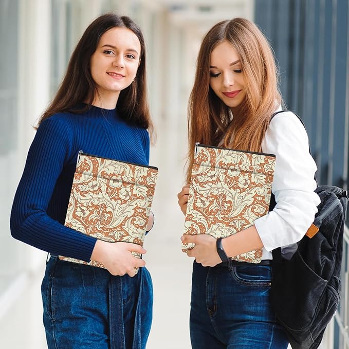 Retro Floral Book Sleeve Book Cover Classic Flower Book Protector with Zipper Christmas Birthday Book Club Gifts Book Accessories for Women Bestie Friends Librarian Girls Bookish Book Lovers Gifts