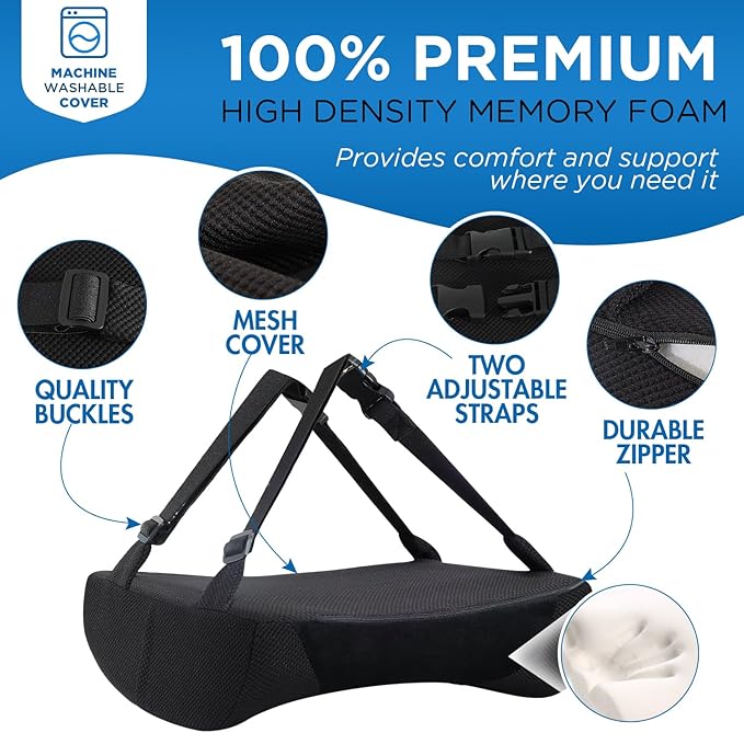 Lumbar Support Pillow for Office Chair Car, Gaming Chair Lower Back Pain Relief Memory Foam Cushion with 3D Mesh Cover Ergonomic Orthopedic Back Rest Lower Back Support