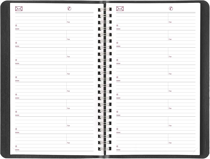 Brownline® 2025 Essential Weekly Planner, Appointment Book, 12 Months, January to December, Twin-Wire Binding, 8" x 5", Black (CB75.BLK-25)