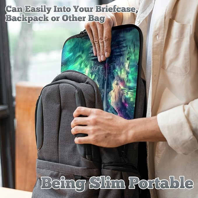 Laptop Sleeve Case Bag 15 inch, Aurora Landscape Slim Carrying Case Durable Handbag Travel Laptop Bag for 15 inch MacBook Air M3/M2/15 Pro/Surface Laptop 7/6/5/4/3/ Dell XPS 15 Plus