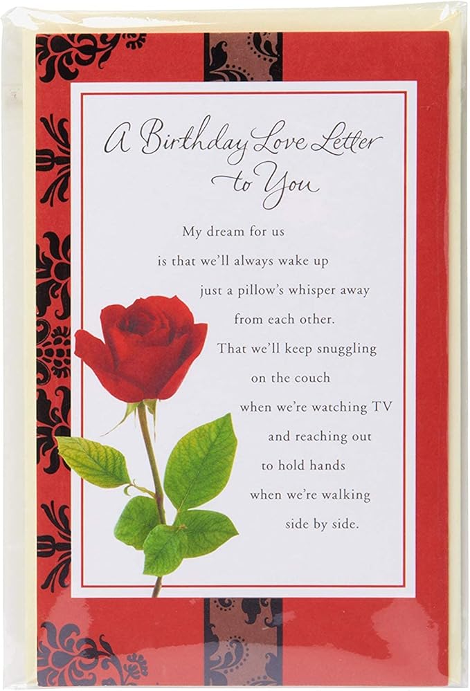 American Greetings Romantic Birthday Card (Rose)