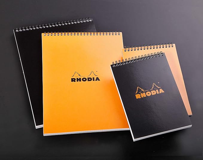 RHODIA 13503C - Spiral Notebook (Full Bound) Orange - A6 - Dotted Dot - 80 Detachable Sheets - 80G Clairefontaine Paper - Soft and Resistant Coated Card Cover - Classic