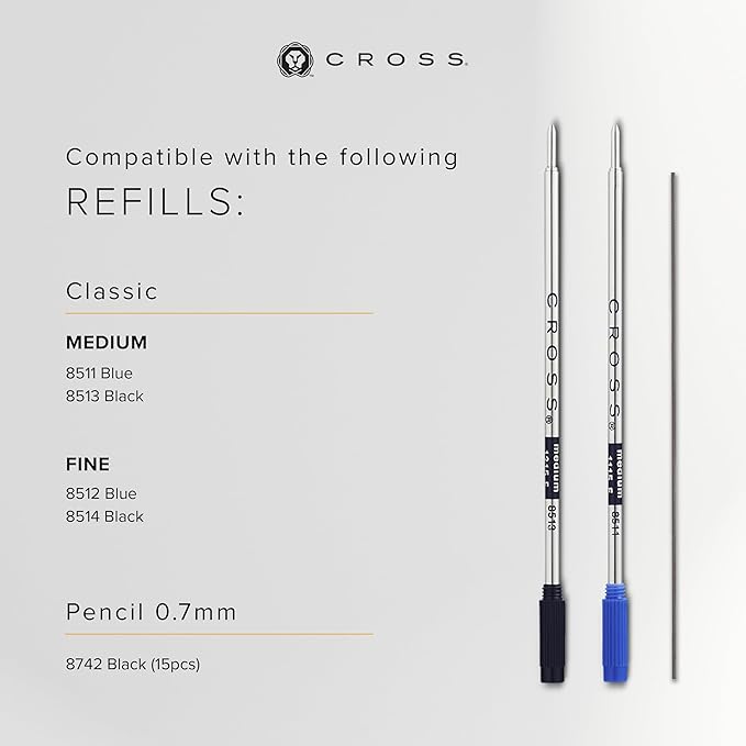 Cross Classic Century Black Lacquer Ballpoint Pen & 0.7mm Pencil with Chrome Appointments