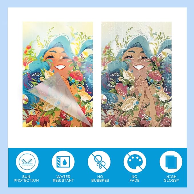 Uinkit 20 Pack 5x7 inches Self Sealing Laminating Pouches, Waterproof Lamination Pouches, Permanent Adhesive 10mil Thickness No Need Machine (5.2x7.2Inchesx20Pack)