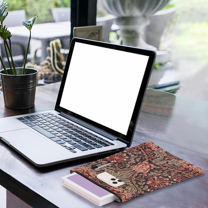 Vintage Flower Book Sleeve Book Lovers Gifts Autumn Style Waterproof Book Cover Book Accessories Book Covers for Paperbacks Book Pouch Book Protector with Front Pocket for Women Girls Readers Coworker