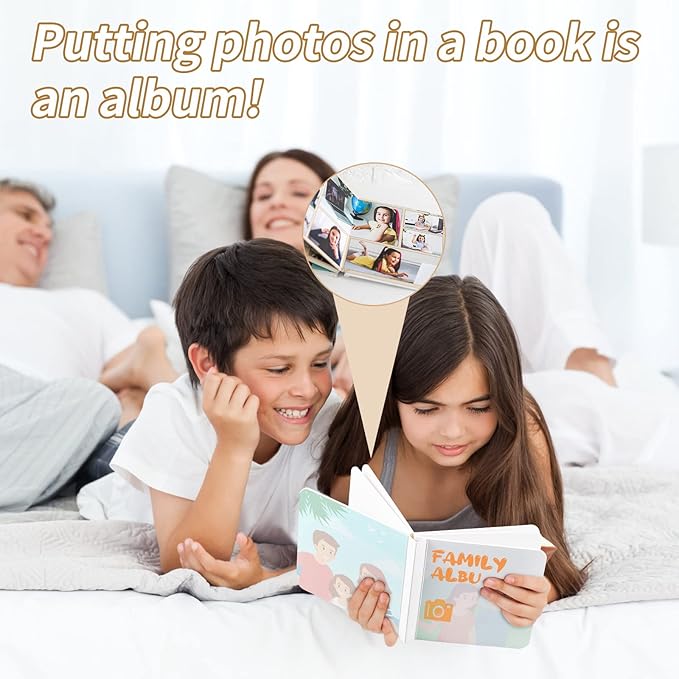 Gueevin 4 Pcs Hardcover Blank Board Book for Kids Chunky Thick Pages Book for Students Adults Sketching Drawing Writing School Office (5 x 5 Inch)