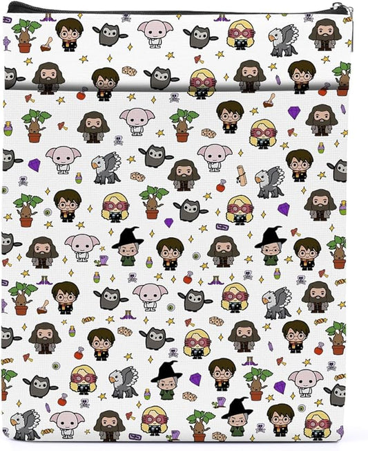 Magic Stuff Wizard Character Sleeve Book Cover Book Lovers Gifts Book Club Gifts Wizard Book Protector Book Gifts for Readers Women Her Magic Movie Fans Bibliophile Auntie Graduation Birthday Gifts