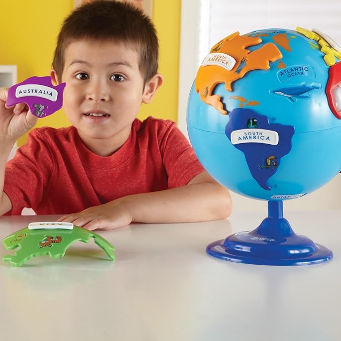 Learning Resources Puzzle Globe - 14 Pieces, Ages 3+ Preschool Learning Toys for Boys and Girls, Earth Globe for Kids