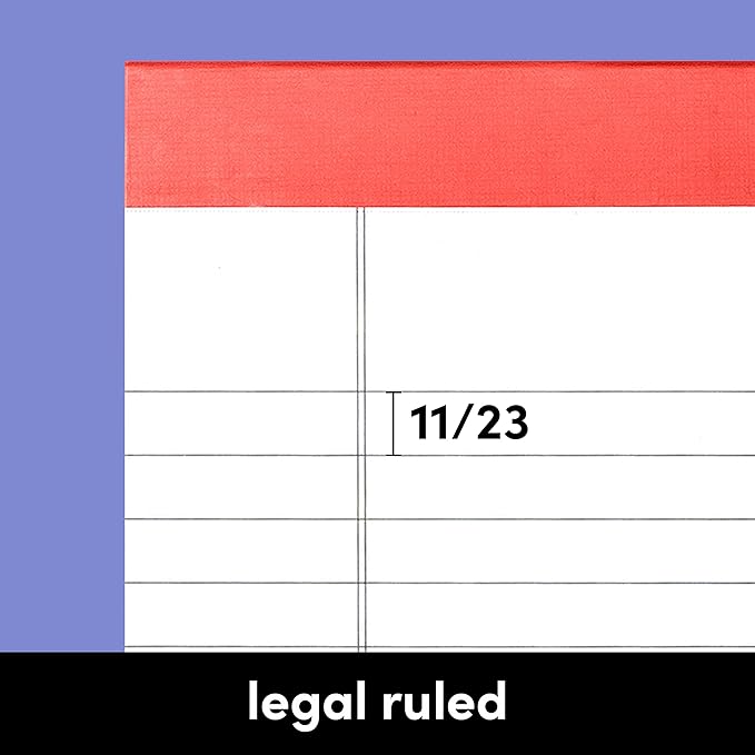 PAPERAGE Lined Legal Pads, (Rainbow), 12 Pack Note Pads, 50 Sheets Each, Wide/Legal Ruled, Note Pads, Paper, 5 inches x 8 inches
