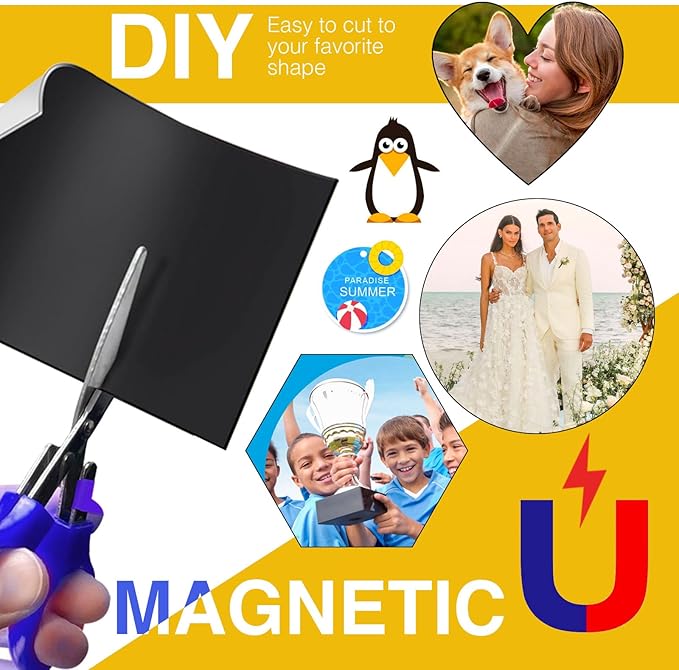 Printable Magnet Sheets Non Adhesive,8.5 X11 Inches for Inkjet Printers,10 Sheets Matte Cuttable Magnetic Paper,12mil Thickness DIY Flexible Magnet Photos