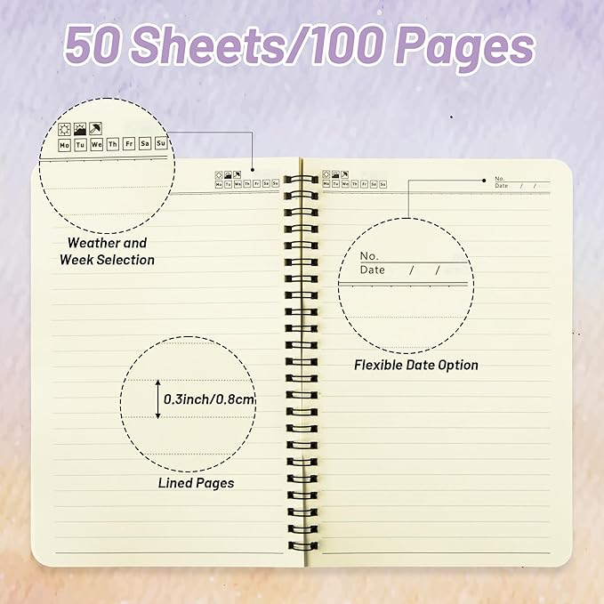 2Pack A5 Natural Scenery Religious Spiral Notebooks - Bible Verses Notebooks, Ruled Hardbound Lined Journal, Writing Notebooks, Inspirational Christian Christmas Gift, Sunday School Supplies