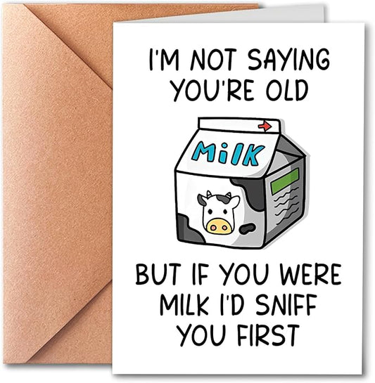 Funny Birthday Card for Him or Her, Old Age Birthday Greeting Card