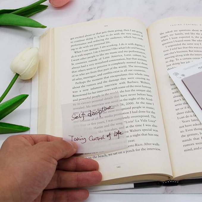 Pastel Transparent Sticky Notes, 4 Packs 3X3 Inch See Through Annotating Sticky Notes for Annotating, Bible Journaling Supplies, Office School Supplies