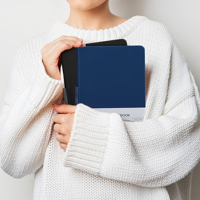 Hardcover Executive Notebooks, 160 Pages Line Ruled Classic Notebook Journal, Leather Notebooks with Pen for Bussiness College Writing Black