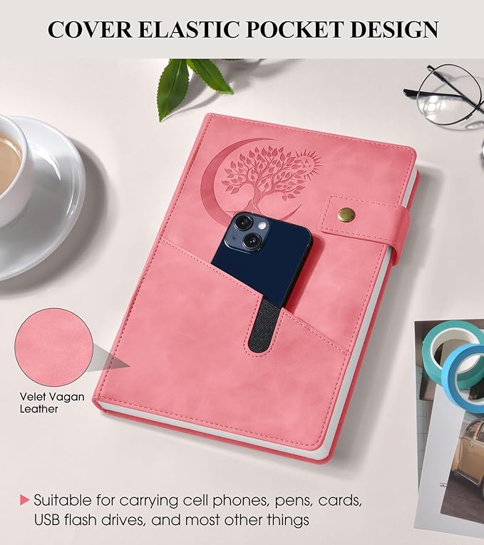 365 Page Thick Lined Journal Notebook for Men Women, B5 Large Leather Journals for Writing, Hardcover Notebooks for Work, School, Note Taking, Business, Travel Diary, College Ruled 7.6" x 10"