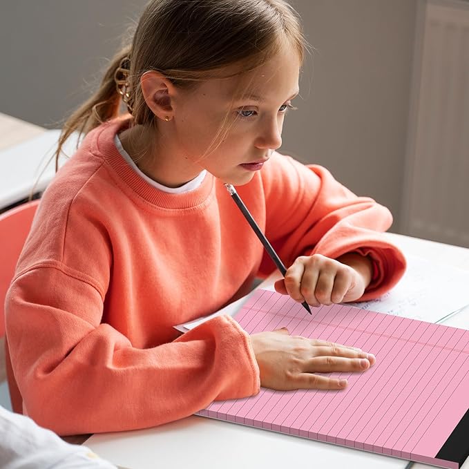 Colored Legal Pads 8.5x11 Legal Pads 2 Pack Wide Ruled Notepads Colored Note Pads 8.5x11 Perforated Legal Notepads 21LB Legal Pad 30 Sheets Writing Pads for School, College, Office (Pink/Blue)