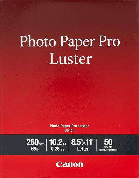 Canon LU-101 LTR(50) Luster Photo Paper Letter, 50 Sheets (LU-101 LTR)