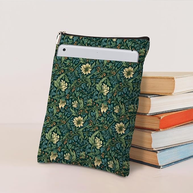 Botanical Book Sleeve, Classic Flower Book Covers for Paperbacks, Floral Book Pouch Book Protector, Book Lovers Gifts for Women Girls Mentor, Book Accessories Book Club Gifts Christmas Birthday Gifts