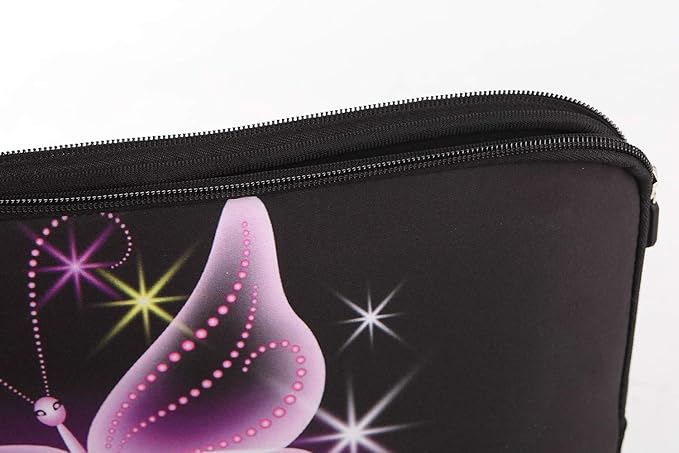 13.3-Inch to 14-Inch Laptop Sleeve Case Neoprene Carrying Bag with Hidden Handles for MacBook/Notebook/Ultrabook/Chromebooks (Pink Butterfly)