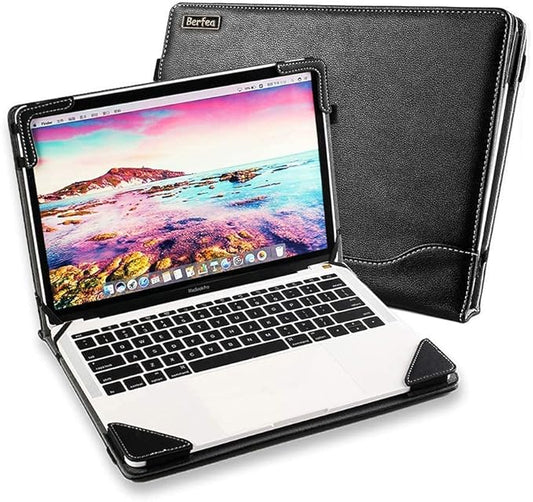 Laptop Case Cover Compatible with Dell Inspiron 14 5491 5482 5480 5488 7468 14 inch 5000 Series Notebook Sleeve PU Leather Stand Hard Protective Skin