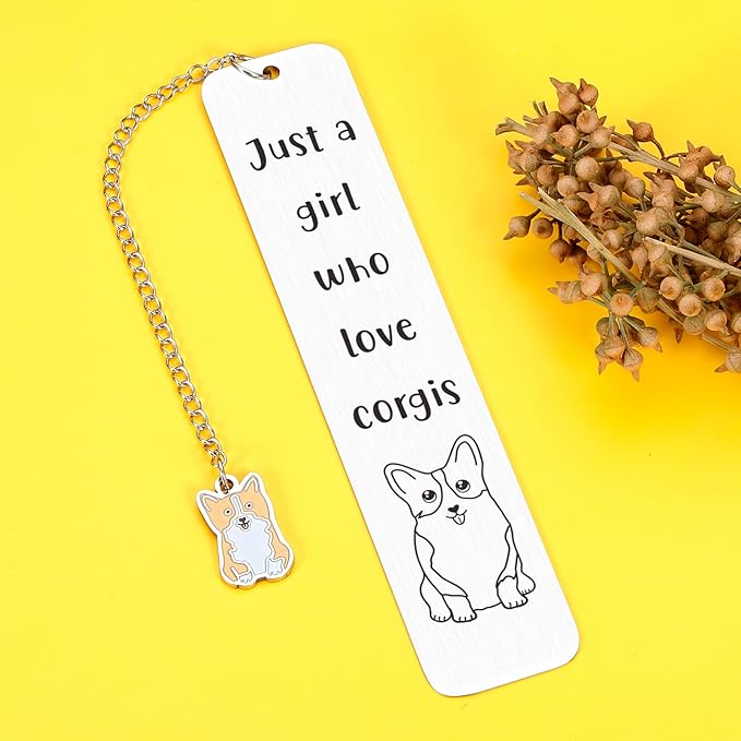 Stocking Stuffer Gifts for Teen Girls, White Elephant Gifts for Teen Boys Girls, Corgi Gifts for Book Lover, Bookish Gifts, Bookmark for Pet Lover