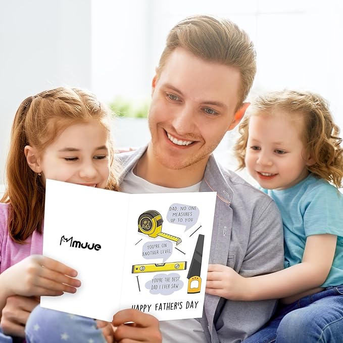 Funny Handyman Father's Day Card for Dad, Unique Fathers Day Card Gift for Men Him, No One Measures up to You