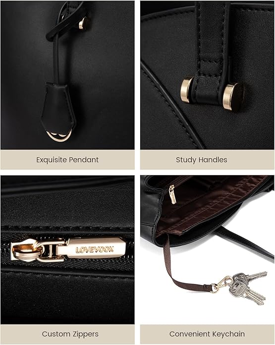 LOVEVOOK Laptop Tote Bag for Women, Work Bags Teacher Tote Bag, Leather Computer Bag Purses Handbag Professional Briefcase