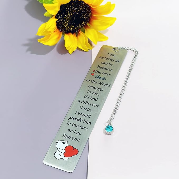 Uncle Bookmarks Fathers Day Appreciate Gift Bookmarker Birthday Present Best Uncle in The World Retirement Family Love Quotes Keepsakes Christmas Thanksgiving Men Book Accessory from Niece Nephew