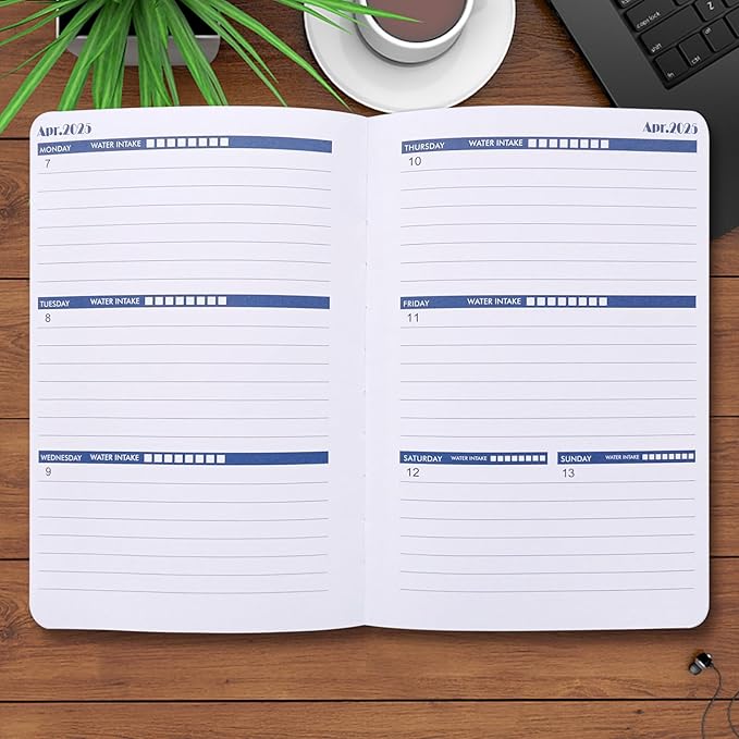 Cheneyboo Planner 2025 - January 2025- June 2026 Planner, Yearly Monthly Weekly Daily Planner 2025-2026, 18 Month Planner, Faux Leather Hardcover, 5.2"x7.5", Black