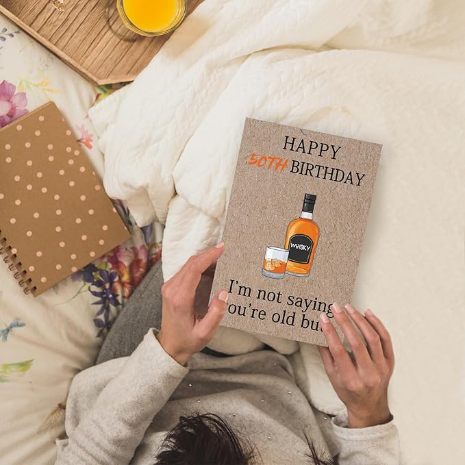 Funny 50th Birthday Gifts for Women Men, 50th Birthday Cards for Her Him, 50 Year old Bday Decorations for Man Husband Dad Mom