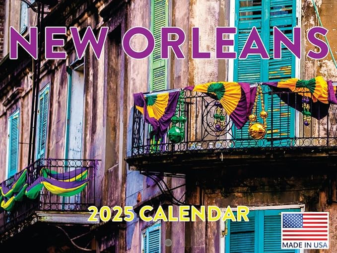 New Orleans Calendar 2025 Monthly Wall Calender 12 Month | American Made In The USA