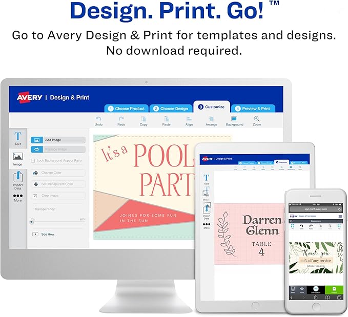 Avery Printable Door Hangers with Tear-Away Cards, 4.25" x 11", Matte White, 80 Blank Door Hangers for Laser and Inkjet Printers (16150)